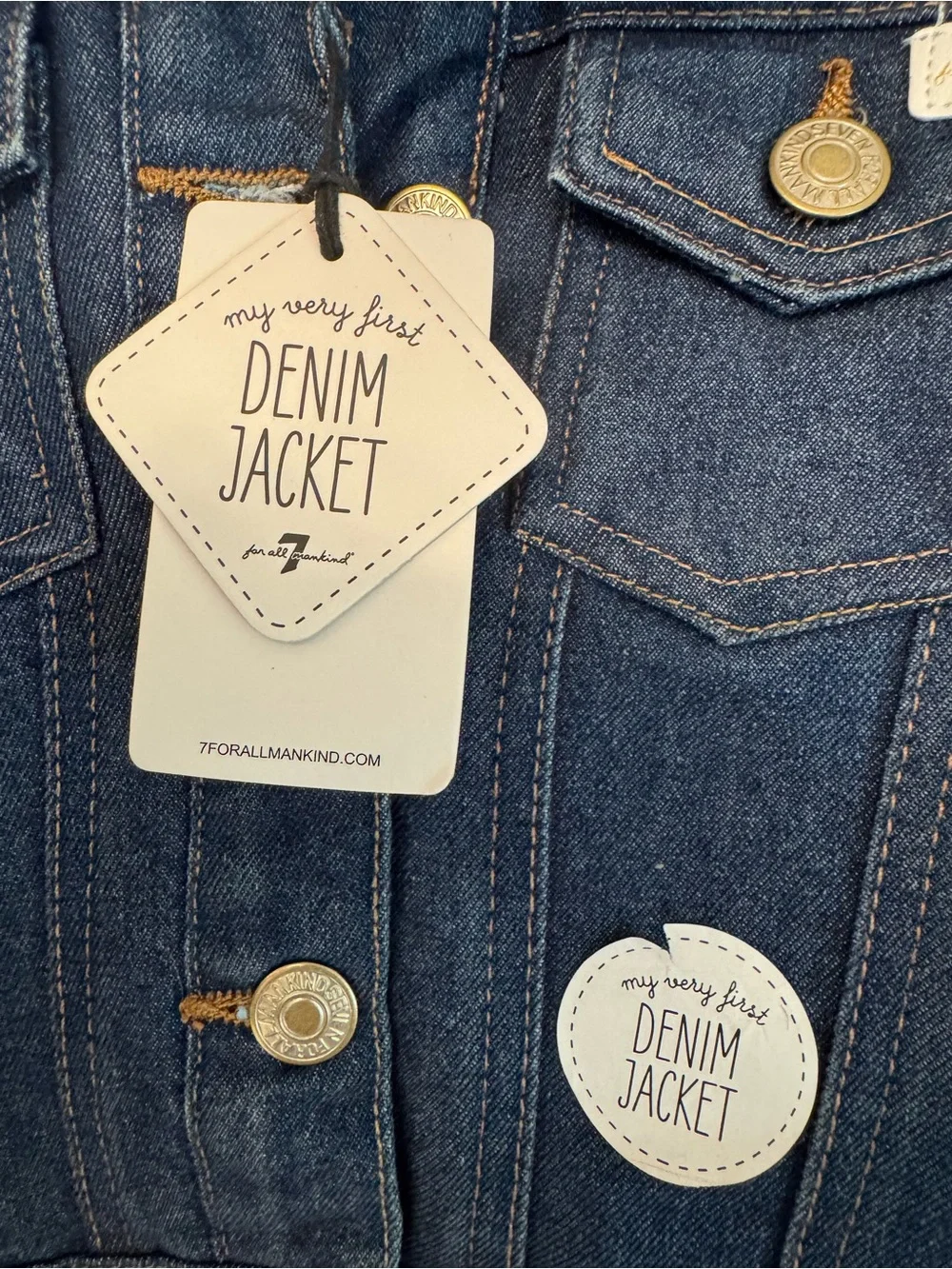 7 For All Mankind toddler Dark Blue Sherpa-Lined Jean Jacket